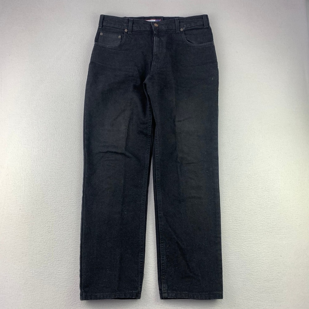 Arizona Relaxed Fit Jeans Mens 34x29 Black Denim 100% Cotton Straight Leg 90s